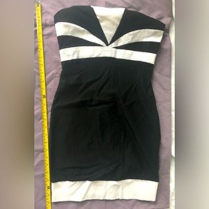 Ruby rox black/white strapless dress.